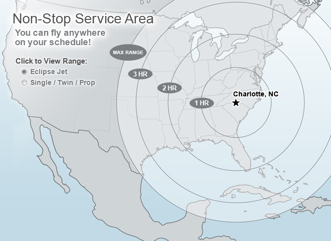 FlyCarolina Service Area - Fly anywhere...on YOUR schedule!